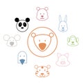 Animal icons zoo collection Royalty Free Stock Photo