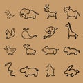 Animal icons zoo collection Royalty Free Stock Photo