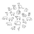 Animal icons. Zoo icons Royalty Free Stock Photo