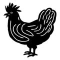 Black hen on a white background. Animal illustration Royalty Free Stock Photo