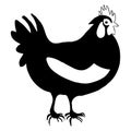 Black hen on a white background. Animal illustration Royalty Free Stock Photo
