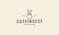 Animal insect line dung beetle logo design vector icon symbol illustration Royalty Free Stock Photo