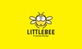 Animal insect little honey bee yellow cartoon cute fly logo design vector icon symbol illustration Royalty Free Stock Photo