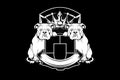 Animal king bulldog head badge crest logo template