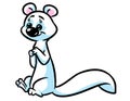 Animal little white weasel character cartoon illustration