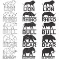 Animal logo set Royalty Free Stock Photo