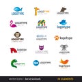 Animal logo set Royalty Free Stock Photo