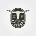 Animal longhorn vector vintage logo symbol illustration design