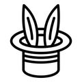 Animal magic show icon outline vector. Rabbit trick