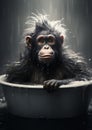 Animal mammal primate chimpanzee portrait ape wild nature wildlife face monkey Royalty Free Stock Photo