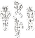 Animal mascots - bull, goat, buffalo