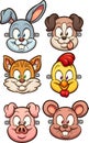 Cartoon animal faces for kids masks