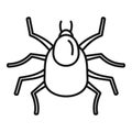 Animal mite icon, outline style