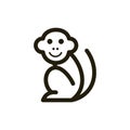 Animal Monkey Smile Line Simple Logo