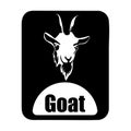 Chinese calendar animal monochrome logotype goat head