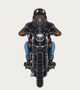 Animal motorcyclist colorful vintage concept Royalty Free Stock Photo