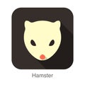 Animal mouse hamster cartoon flat icon, vector illustration Royalty Free Stock Photo