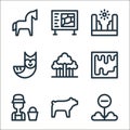 animal and nature line icons. linear set. quality vector line set such as do not entry, bear, zookeeper, cave, forest, owl, canyon