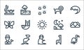 animal and nature line icons. linear set. quality vector line set such as vulture, sloth, tour guide, giraffe, kangaroo, butterfly
