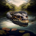 Animal nature reptil in the wild snake outdoors ,generative AI