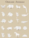 Animal origami vector isolated on background