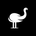 Animal ostrich standing simple logo
