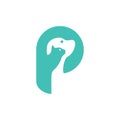 Animal P initial logo creative concept Royalty Free Stock Photo