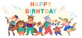 Animal party. Creatures gather for festive feast, turning animal party into joyful carnival. Happy birthday Royalty Free Stock Photo