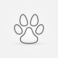 Animal Paw footprint thin line vector concept icon or sign Royalty Free Stock Photo