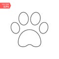 Animal paw icon print line vector foot dog cat illustration Royalty Free Stock Photo