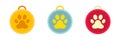 Animal paw icons set. Flat design. Award symbol icons set. Medal concept for the winner of a pet show. Vector illustration Royalty Free Stock Photo