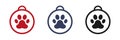 Animal paw icons set. Flat design. Award symbol icons set. Medal concept for the winner of a pet show. Vector illustration Royalty Free Stock Photo