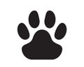 Animal paw print. Cat, dog or wild animals, graphic symbol. Vector icon