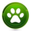 Animal paw print icon glassy green round button illustration Royalty Free Stock Photo