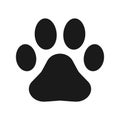 Animal paw print vector icon. Dog or cat footprint trail sign. Pet foot shape mark symbol. Petshop store or vet logo. Royalty Free Stock Photo