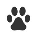 Animal paw print vector icon. Dog footprint trail sign. Pet foot shape mark symbol. Petshop store or vet logo. Royalty Free Stock Photo