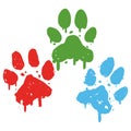 Animal Paw Prints Colorful Playful Art Vector