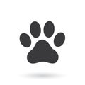 Animal paw prints icon. Flat style - stock vector