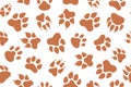 Animal paw prints set, vector different animals footprints. Dog fox wolf bear cat lion leopard tiger Royalty Free Stock Photo