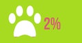 Animal paw shape and rising percentage filling with colour 4k