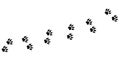 Animal pawprint trail. Sketch footprints of a rabbit, bunny, cat or dog. Vector illustration Royalty Free Stock Photo