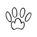 Animal pawprints. Sketch footprints of a rabbit, bunny, cat or dog. Vector illustration