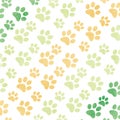 Animal paws in green and yellow colours