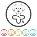 Animal Pet Care Logo ring icon, color set Royalty Free Stock Photo