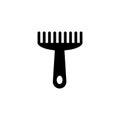 Animal Pet Comb, Puppy Dog Grooming. Flat Vector Icon illustration. Simple black symbol on white background. Animal Pet Comb, Royalty Free Stock Photo