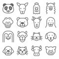 Animal Icon Set. Contains such Icons as Panda, Dog, Cat ,Pig and more. Expanded Stroke