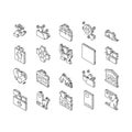 Animal Pet Shelter Collection isometric icons set vector Royalty Free Stock Photo