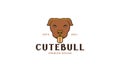 Animal pets dog American Pit Bull Terrier head colorful brown logo design vector icon symbol graphic illustration Royalty Free Stock Photo