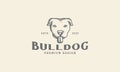 Animal pets dog American Pit Bull Terrier head vintage logo design vector icon symbol graphic illustration Royalty Free Stock Photo