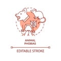 Animal phobias red concept icon